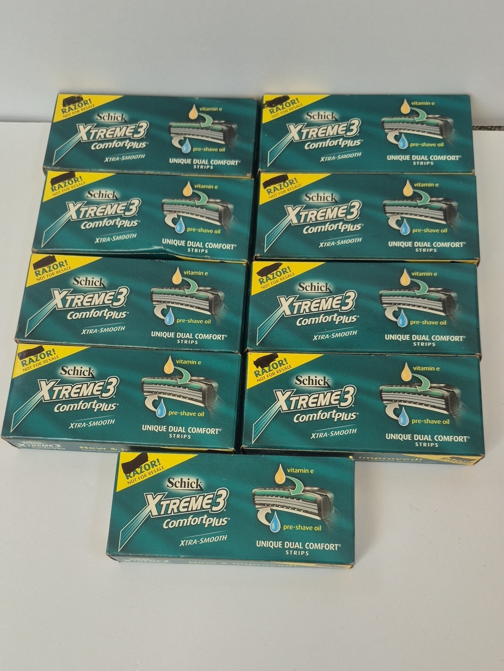 (9) Vintage Schick Xtreme3 Comfort plus Razors NOS Vintage Advertising